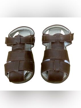 See Kai Run Jude IV 
Kids Brown Leather Fisherman Sandals